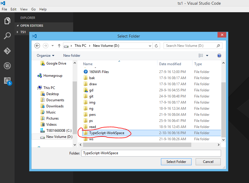 Select folder